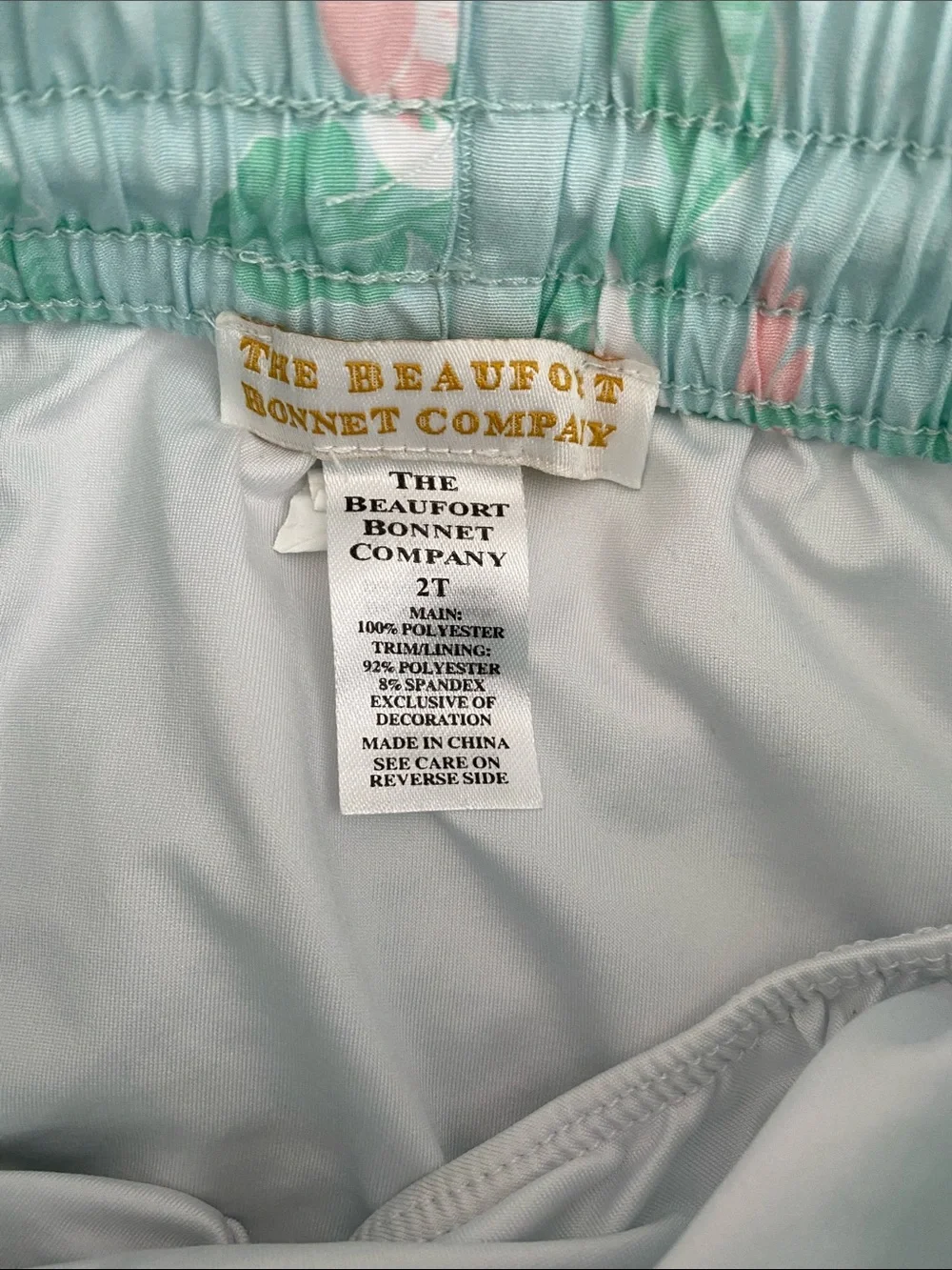 The Beaufort Bonnet Company Mint Green Floral Swim Bottoms